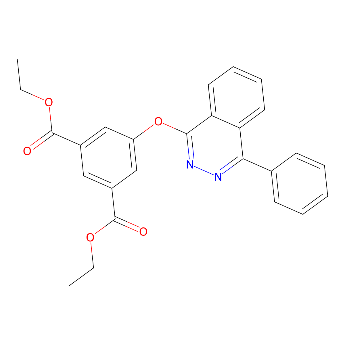 Diethyl 5-[(4-phenylphthalazin-1-yl)oxy]isophthalate molecular structure, CAS 379245-54-2