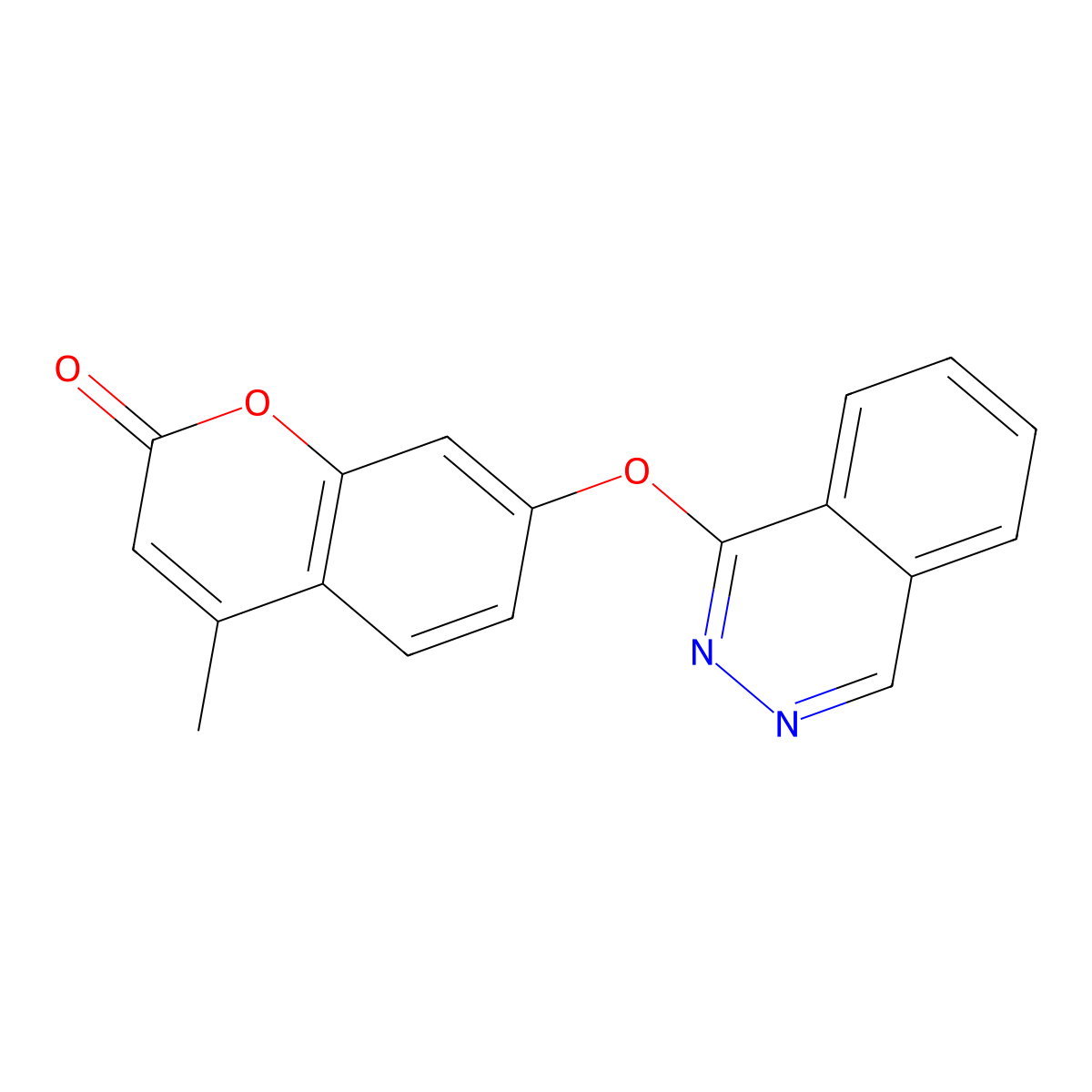 4-methyl-7-(phthalazin-1-yloxy)-2H-chromen-2-one molecular structure, CAS 379245-99-5