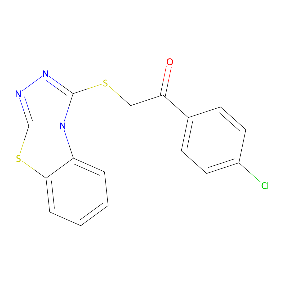 1-(4-Chlorophenyl)-2-([1,2,4]triazolo[3,4-b][1,3]benzothiazol-3-ylsulfanyl)ethanone molecular structure, CAS 379246-29-4