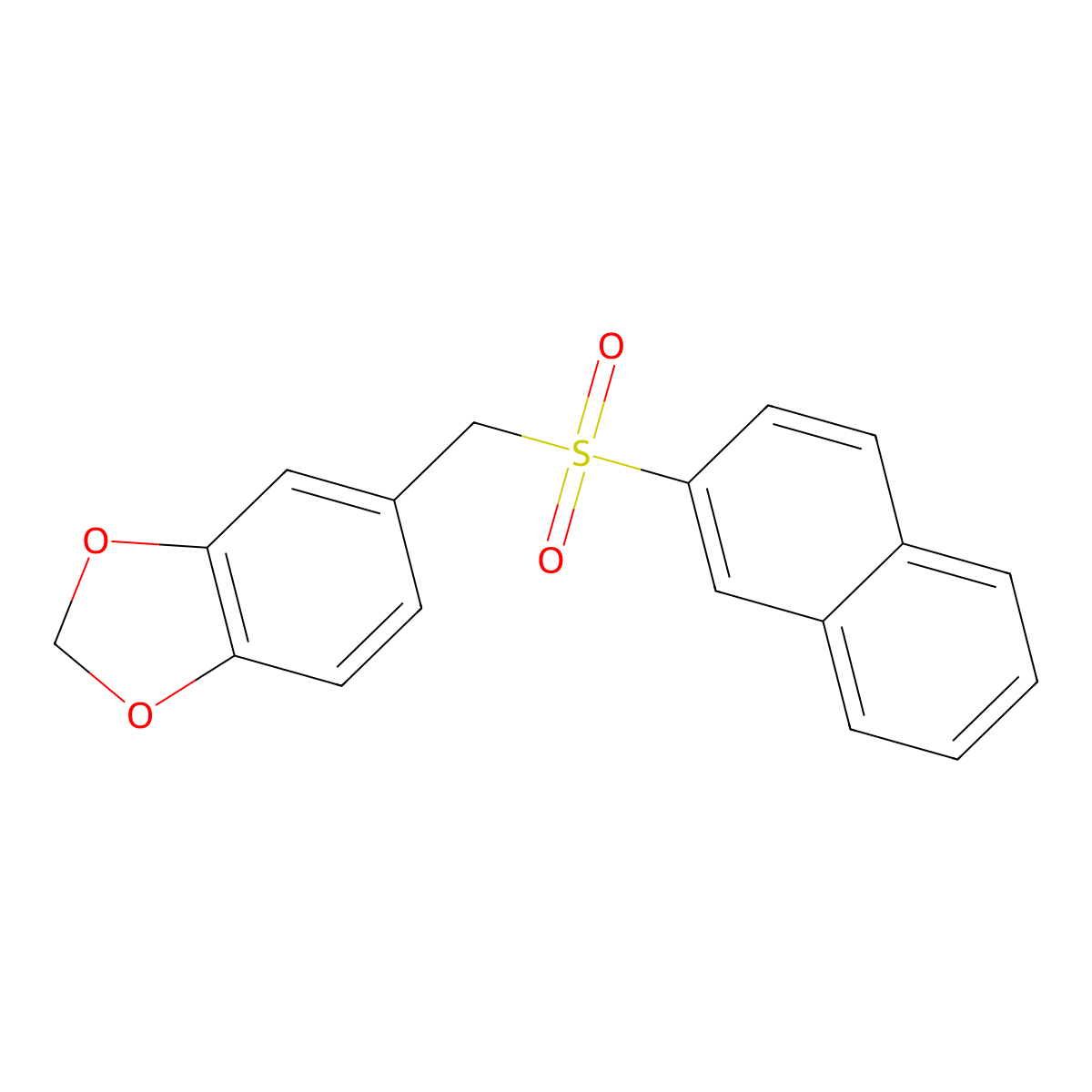 5-[(naphthalene-2-sulfonyl)methyl]-2H-1,3-benzodioxole molecular structure, CAS 379246-56-7