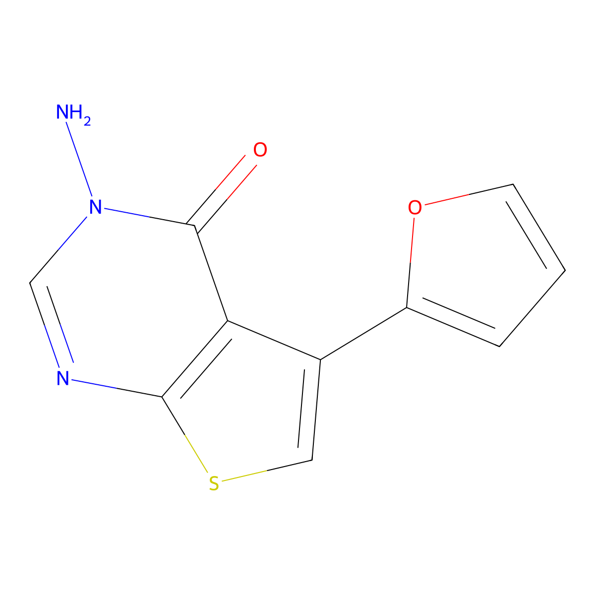3-amino-5-(2-furyl)thieno[2,3-d]pyrimidin-4(3H)-one molecular structure, CAS 379247-04-8