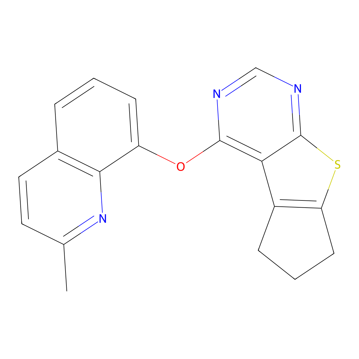 12-[(2-Methylquinolin-8-yl)oxy]-7-thia-9,11-diazatricyclo[6.4.0.0^{2,6}]dodeca-1(8),2(6),9,11-tetraene molecular structure, CAS 379247-35-5