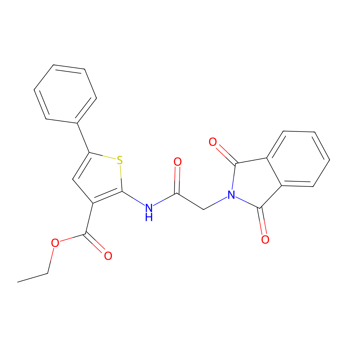 ethyl 2-{[(1,3-dioxo-1,3-dihydro-2H-isoindol-2-yl)acetyl]amino}-5-phenyl-3-thiophenecarboxylate molecular structure, CAS 379247-71-9