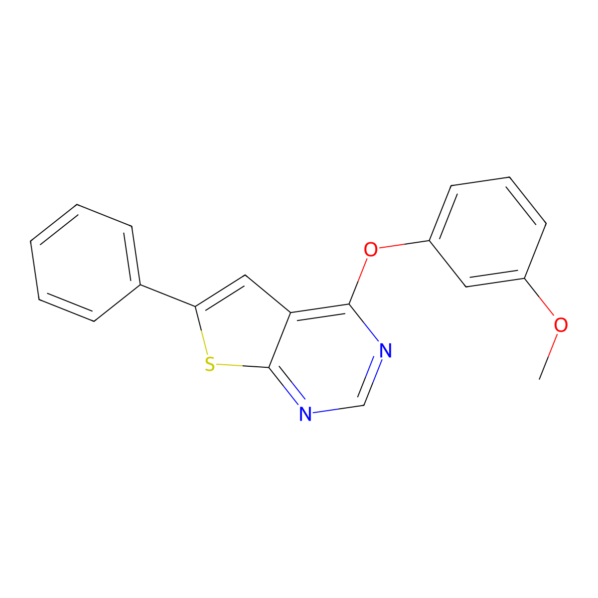 4-(3-Methoxyphenoxy)-6-phenylthieno[2,3-d]pyrimidine molecular structure, CAS 379247-80-0