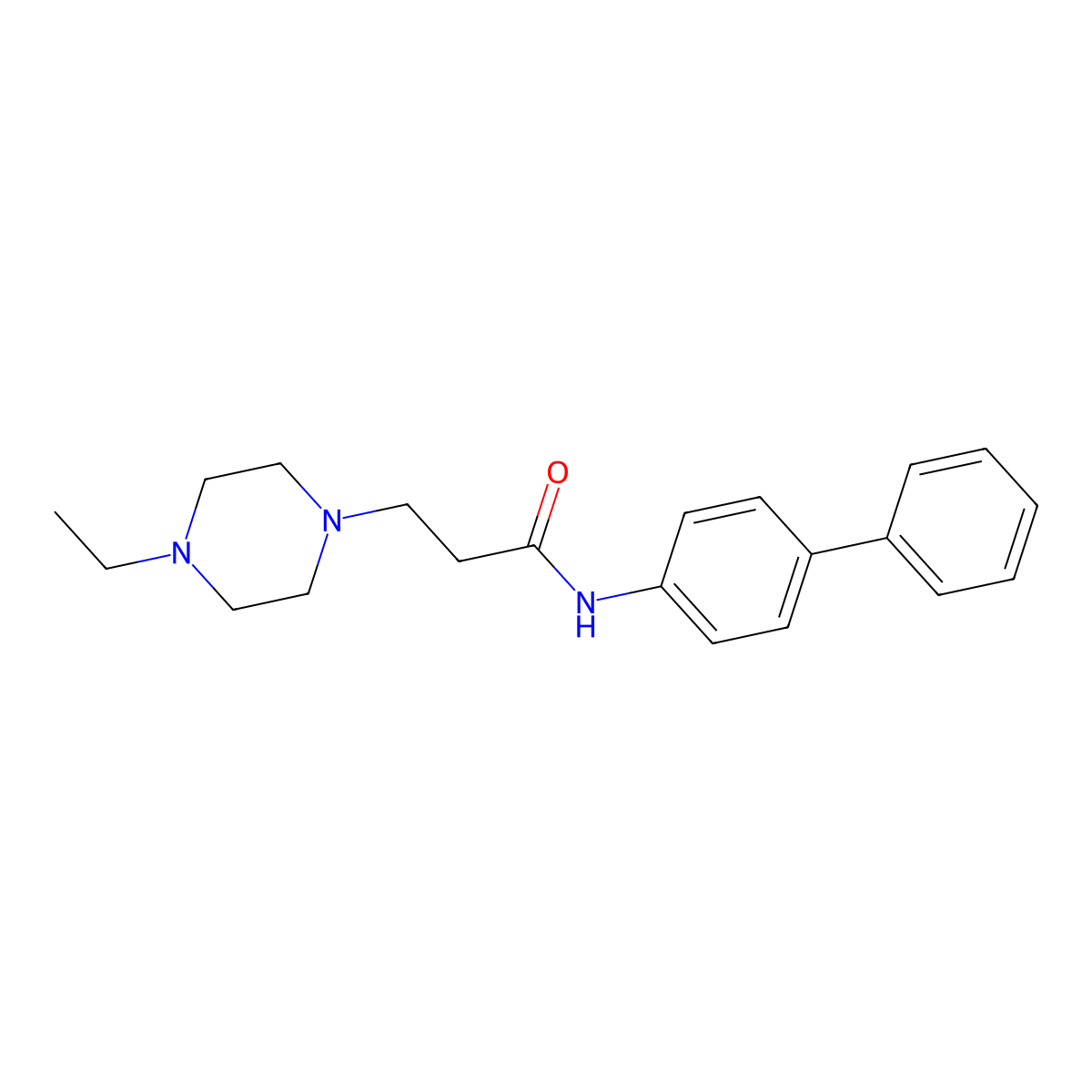 N-{[1,1'-biphenyl]-4-yl}-3-(4-ethylpiperazin-1-yl)propanamide molecular structure, CAS 379248-01-8