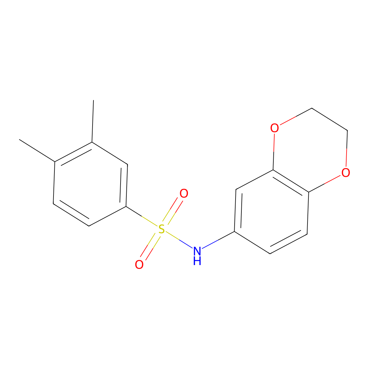 N-(2,3-dihydro-1,4-benzodioxin-6-yl)-3,4-dimethylbenzenesulfonamide molecular structure, CAS 379248-04-1