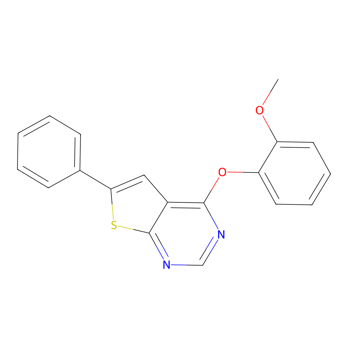 4-(2-Methoxyphenoxy)-6-phenylthieno[2,3-d]pyrimidine molecular structure, CAS 379248-34-7