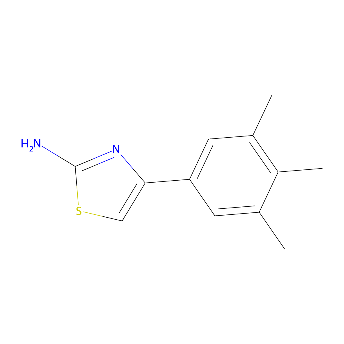 4-(3,4,5-Trimethylphenyl)-1,3-thiazol-2-amine molecular structure, CAS 379248-55-2