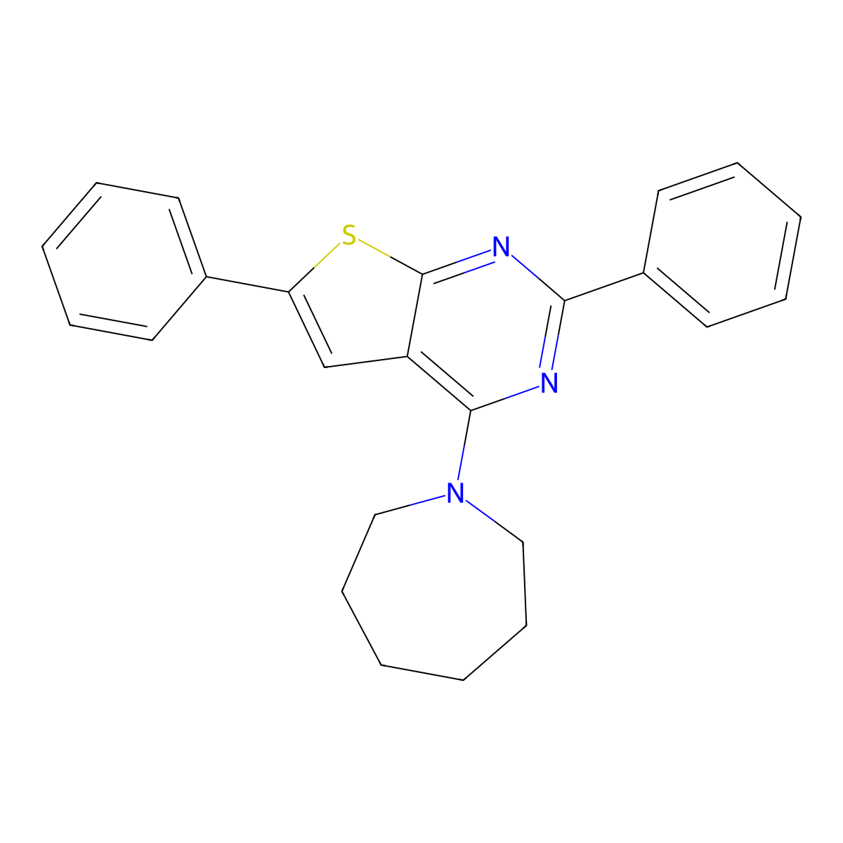 4-(Azepan-1-yl)-2,6-diphenylthieno[2,3-d]pyrimidine molecular structure, CAS 379248-74-5