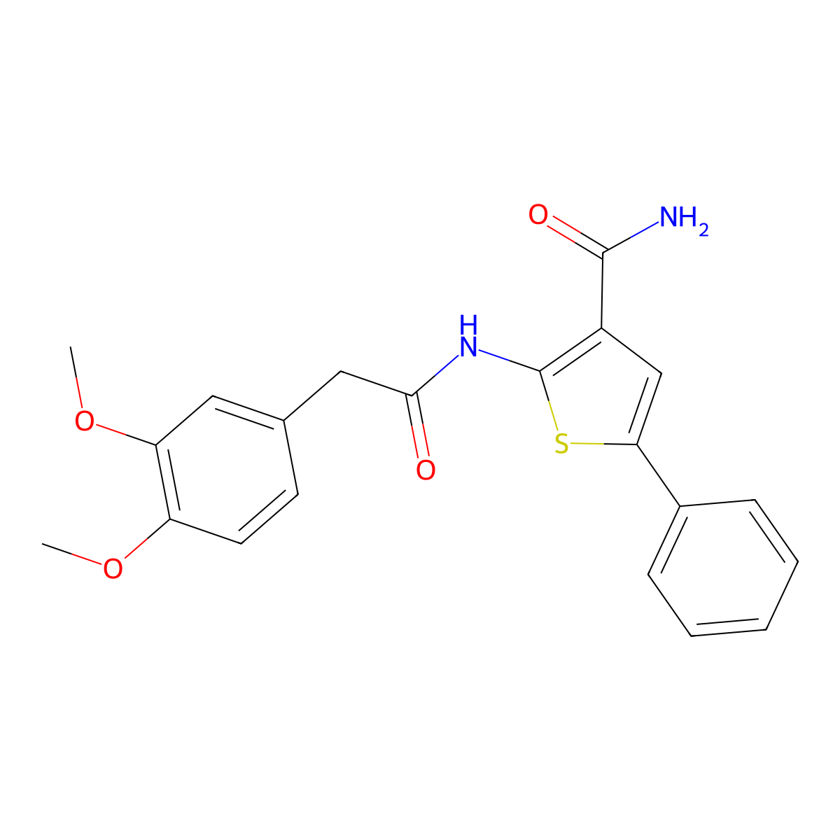 2-[2-(3,4-Dimethoxyphenyl)acetamido]-5-phenylthiophene-3-carboxamide molecular structure, CAS 379250-00-7