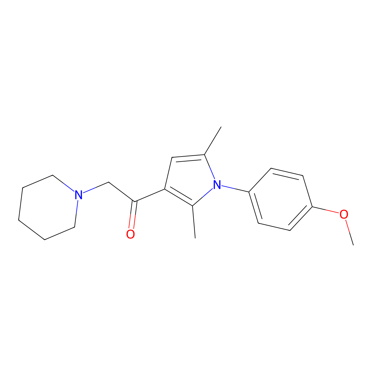 1-[1-(4-Methoxyphenyl)-2,5-dimethylpyrrol-3-yl]-2-piperidin-1-ylethanone molecular structure, CAS 379250-49-4