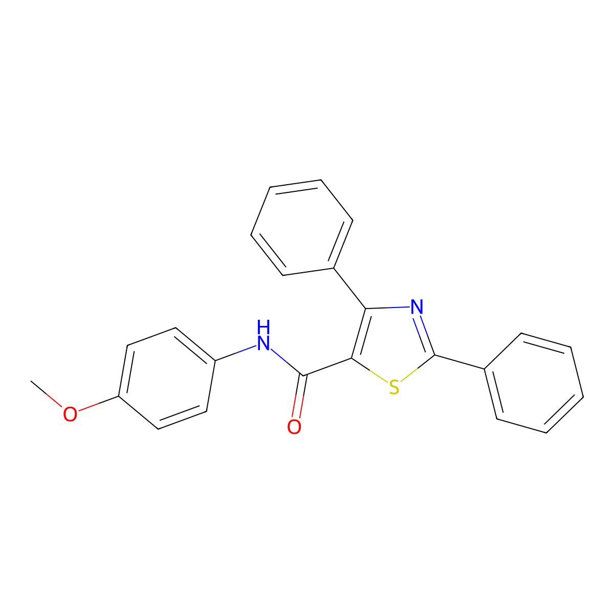 N-(4-methoxyphenyl)-2,4-diphenyl-1,3-thiazole-5-carboxamide molecular structure, CAS 379250-78-9