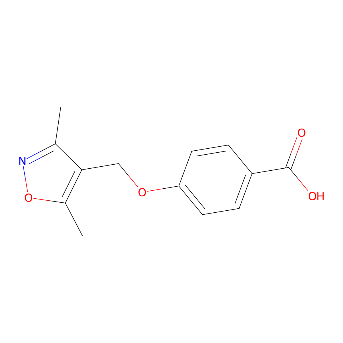 4-[(Dimethyl-1,2-oxazol-4-yl)methoxy]benzoic acid molecular structure, CAS 379250-83-6
