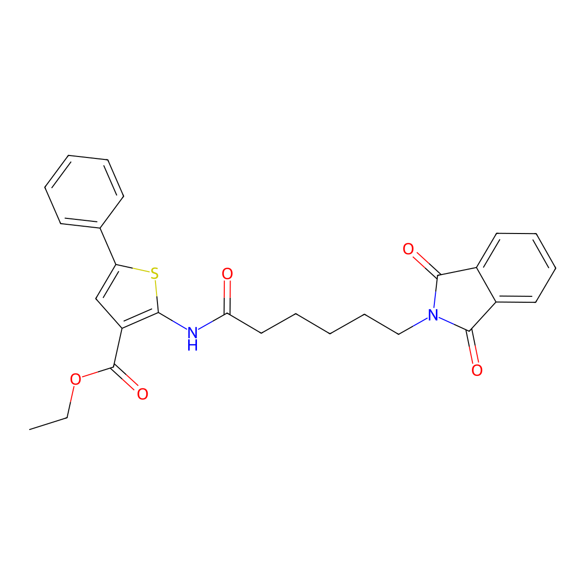 ethyl 2-{[6-(1,3-dioxo-1,3-dihydro-2H-isoindol-2-yl)hexanoyl]amino}-5-phenylthiophene-3-carboxylate molecular structure, CAS 379250-96-1