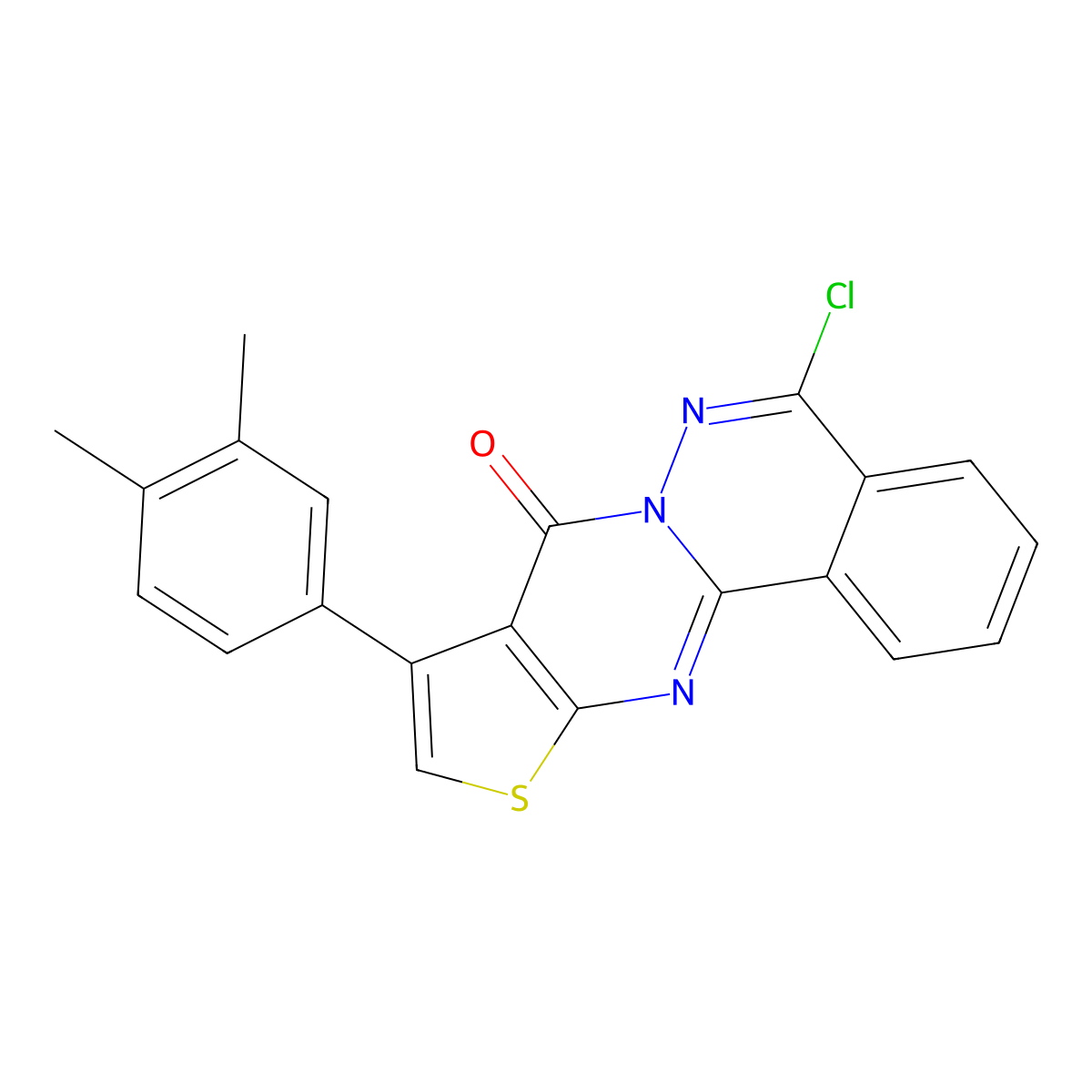 5-chloro-9-(3,4-dimethylphenyl)-8H-thieno[2',3':4,5]pyrimido[2,1-a]phthalazin-8-one molecular structure, CAS 379251-20-4
