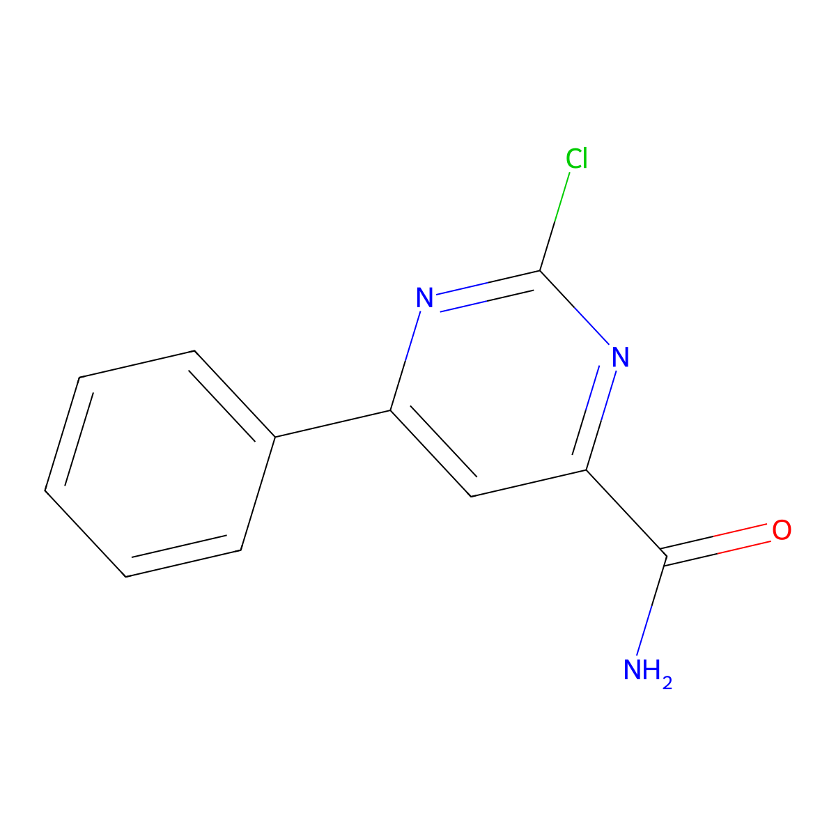 2-Chloro-6-phenylpyrimidine-4-carboxamide molecular structure, CAS 379252-27-4