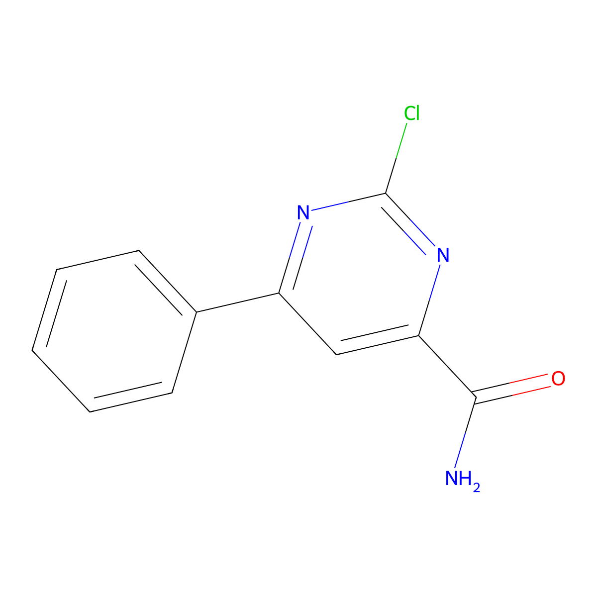 2-Chloro-6-phenylpyrimidine-4-carboxamide molecular structure, CAS 379252-27-4