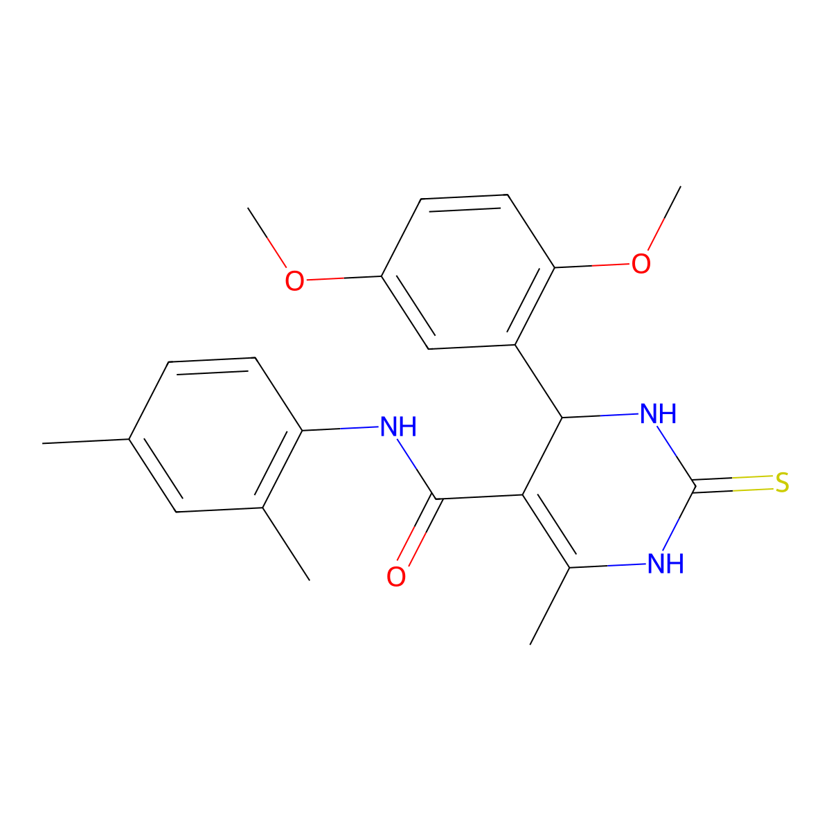4-(2,5-dimethoxyphenyl)-N-(2,4-dimethylphenyl)-6-methyl-2-thioxo-1,2,3,4-tetrahydropyrimidine-5-carboxamide molecular structure, CAS 379252-30-9