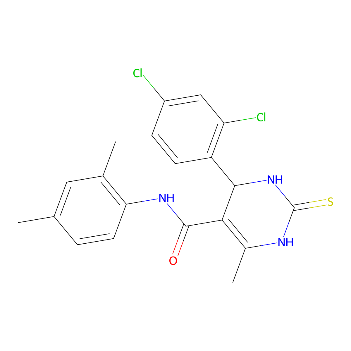 4-(2,4-dichlorophenyl)-N-(2,4-dimethylphenyl)-6-methyl-2-sulfanylidene-3,4-dihydro-1H-pyrimidine-5-carboxamide molecular structure, CAS 379252-32-1