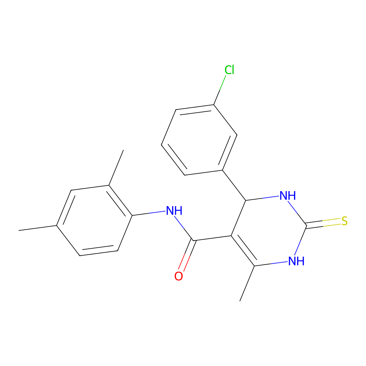 4-(3-chlorophenyl)-N-(2,4-dimethylphenyl)-6-methyl-2-thioxo-1,2,3,4-tetrahydropyrimidine-5-carboxamide molecular structure, CAS 379252-38-7