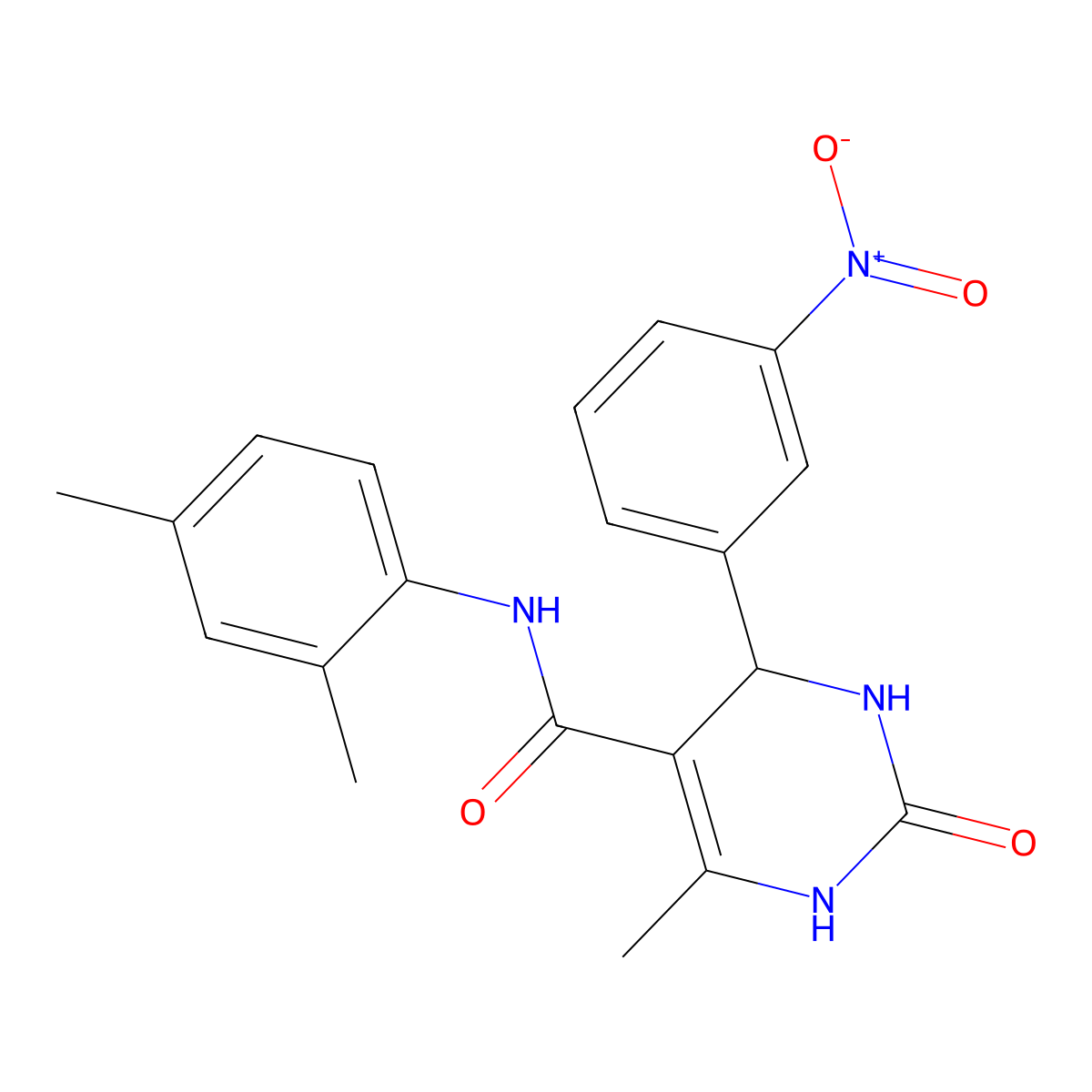 N-(2,4-dimethylphenyl)-6-methyl-4-(3-nitrophenyl)-2-oxo-1,2,3,4-tetrahydropyrimidine-5-carboxamide molecular structure, CAS 379252-42-3