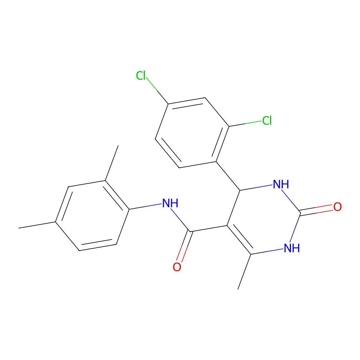 4-(2,4-dichlorophenyl)-N-(2,4-dimethylphenyl)-6-methyl-2-oxo-3,4-dihydro-1H-pyrimidine-5-carboxamide molecular structure, CAS 379252-48-9