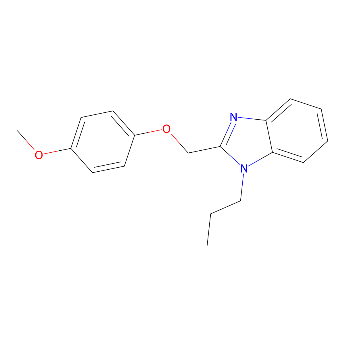 2-((4-methoxyphenoxy)methyl)-1-propyl-1H-benzo[d]imidazole molecular structure, CAS 379252-51-4