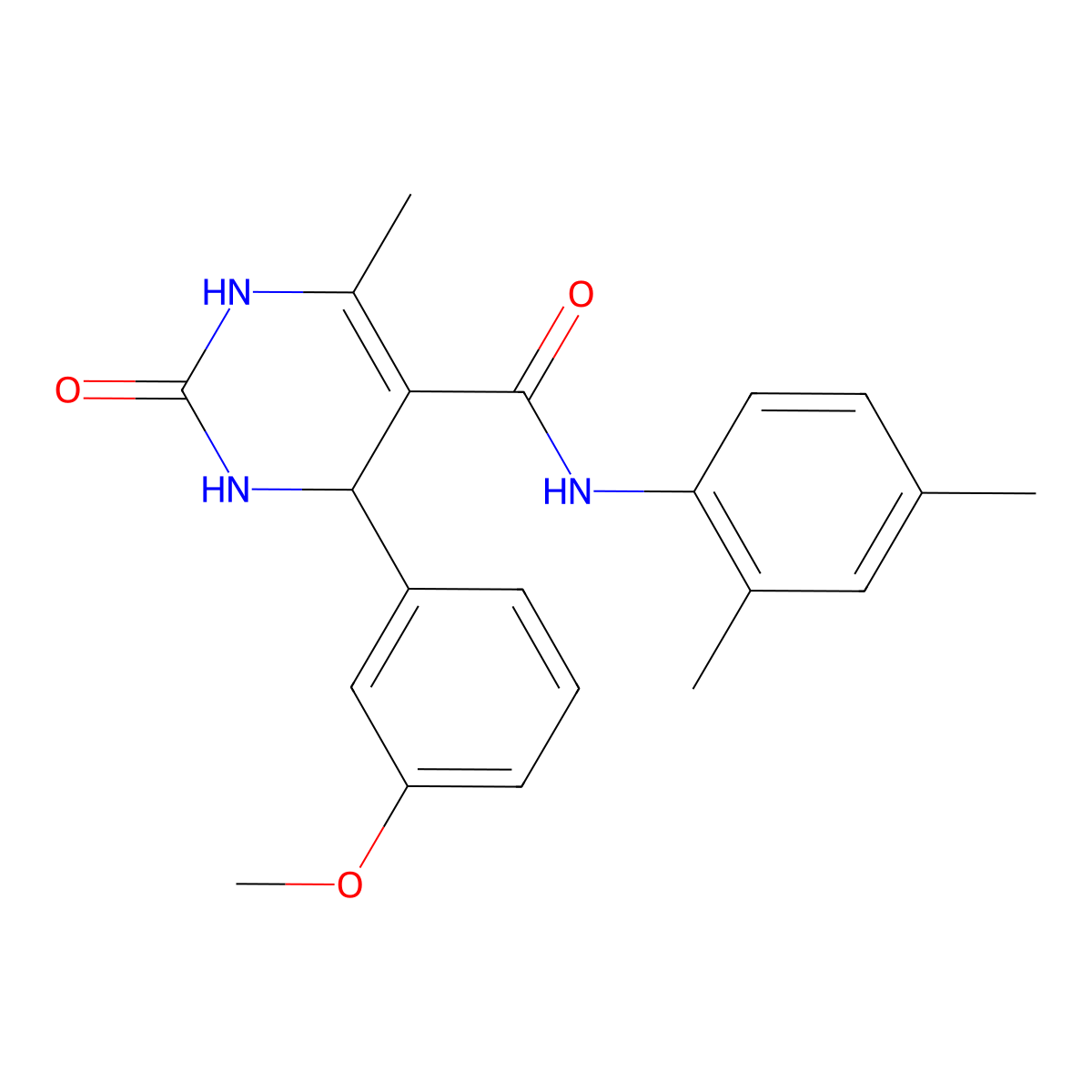 N-(2,4-dimethylphenyl)-4-(3-methoxyphenyl)-6-methyl-2-oxo-1,2,3,4-tetrahydropyrimidine-5-carboxamide molecular structure, CAS 379252-58-1