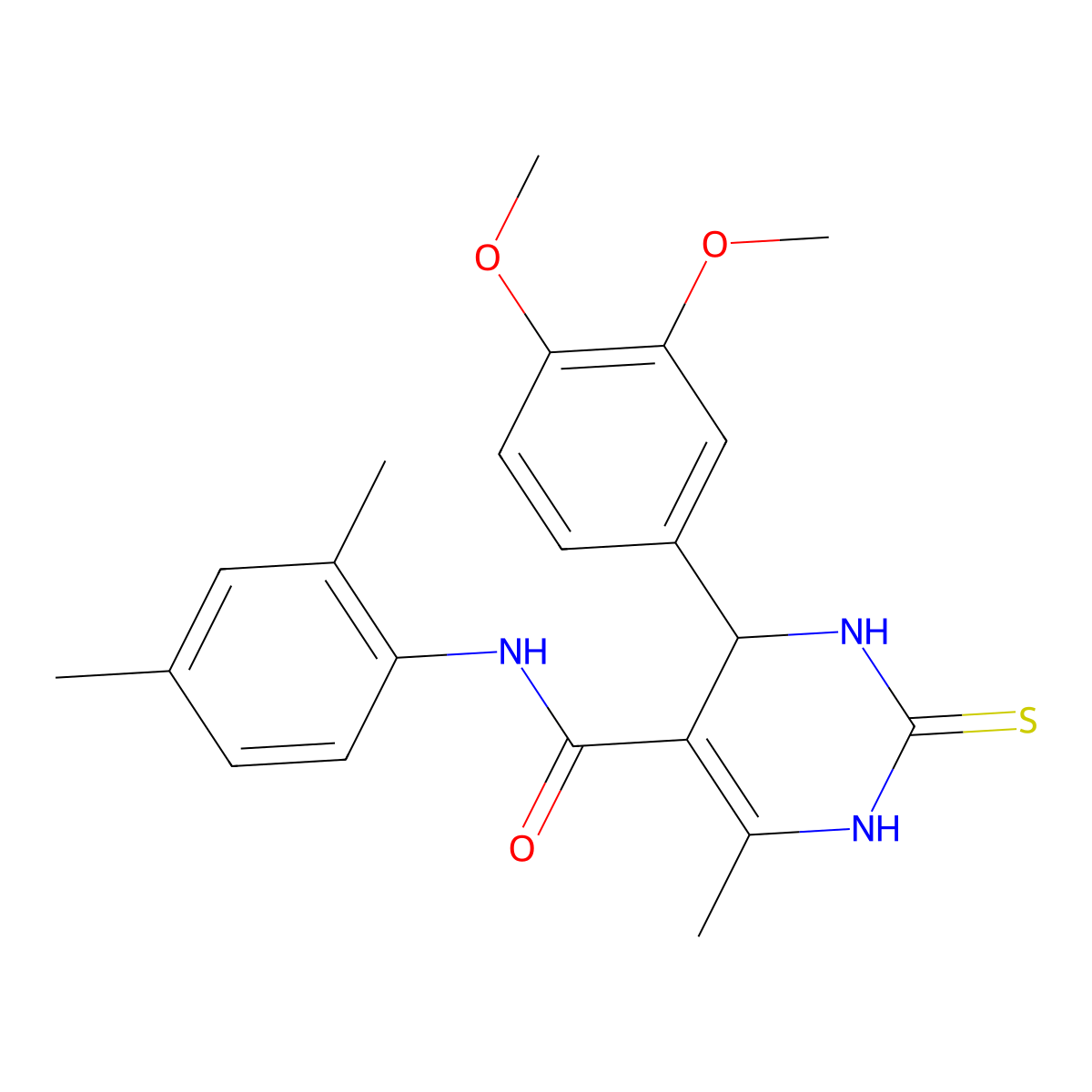 4-(3,4-dimethoxyphenyl)-N-(2,4-dimethylphenyl)-6-methyl-2-thioxo-1,2,3,4-tetrahydropyrimidine-5-carboxamide molecular structure, CAS 379252-59-2