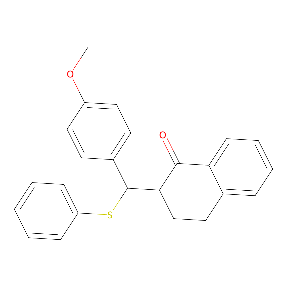 2-[(4-Methoxyphenyl)phenylthiomethyl]-2,3,4-trihydronaphthalen-1-one molecular structure, CAS 379252-60-5