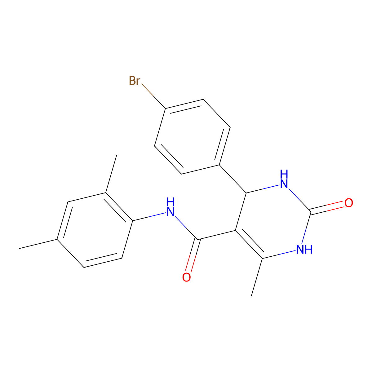 4-(4-bromophenyl)-N-(2,4-dimethylphenyl)-6-methyl-2-oxo-3,4-dihydro-1H-pyrimidine-5-carboxamide molecular structure, CAS 379252-63-8