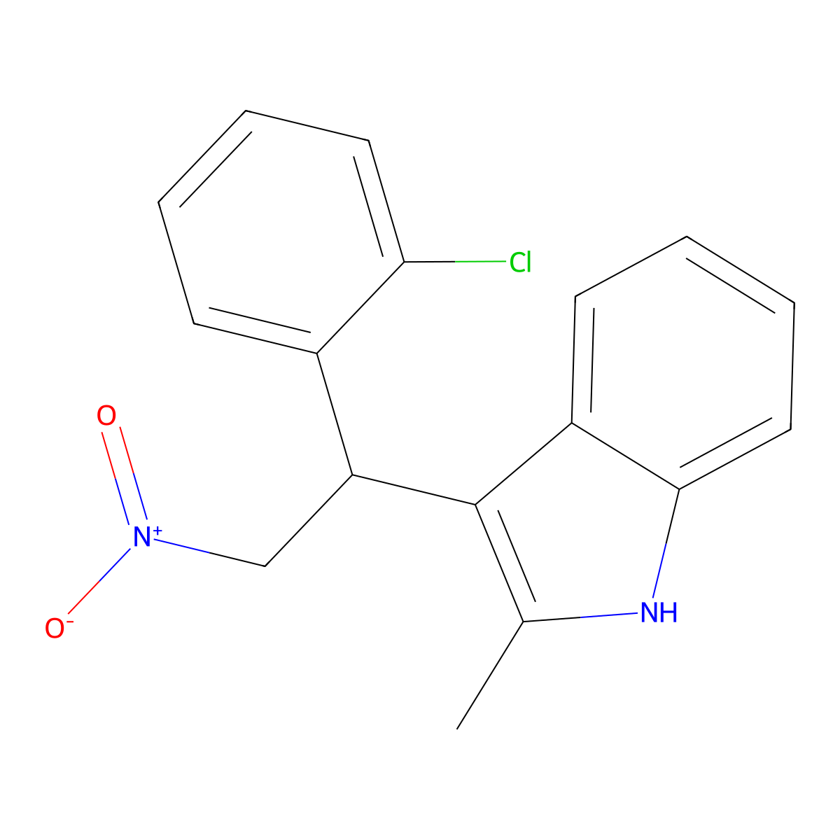 3-[1-(2-chlorophenyl)-2-nitroethyl]-2-methyl-1H-indole molecular structure, CAS 379253-10-8