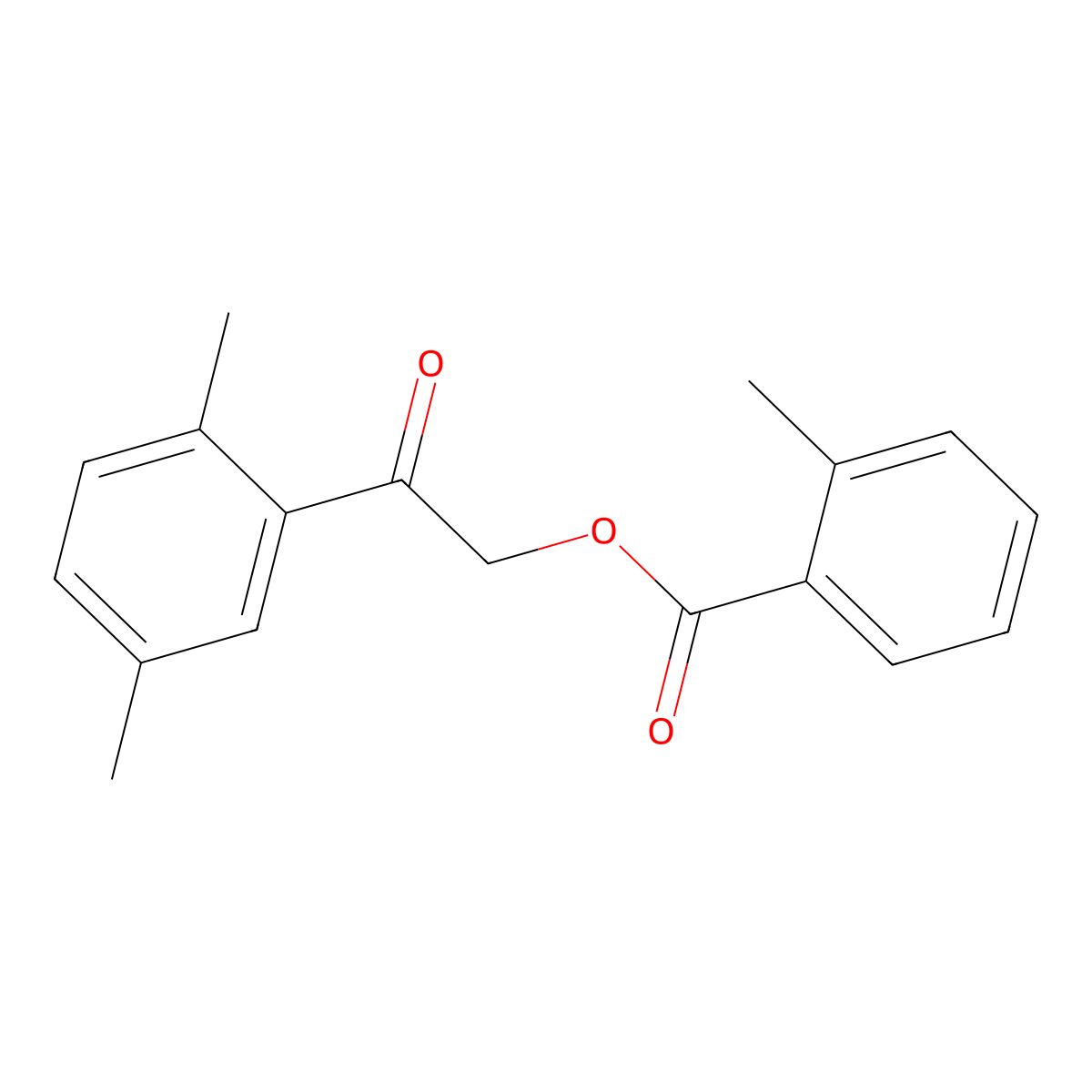 2-(2,5-Dimethylphenyl)-2-oxoethyl 2-methylbenzoate molecular structure, CAS 379253-15-3