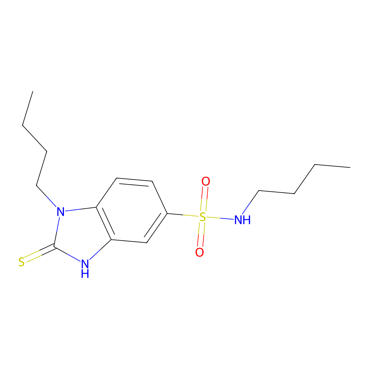 N,1-dibutyl-2-sulfanyl-1H-1,3-benzodiazole-5-sulfonamide molecular structure, CAS 379253-58-4