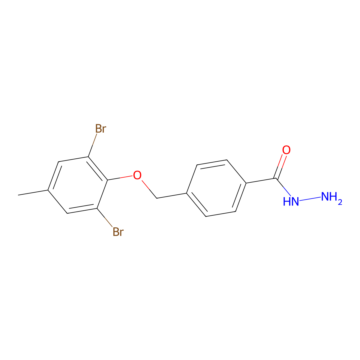 4-(2,6-Dibromo-4-methylphenoxymethyl)benzohydrazide molecular structure, CAS 379253-60-8