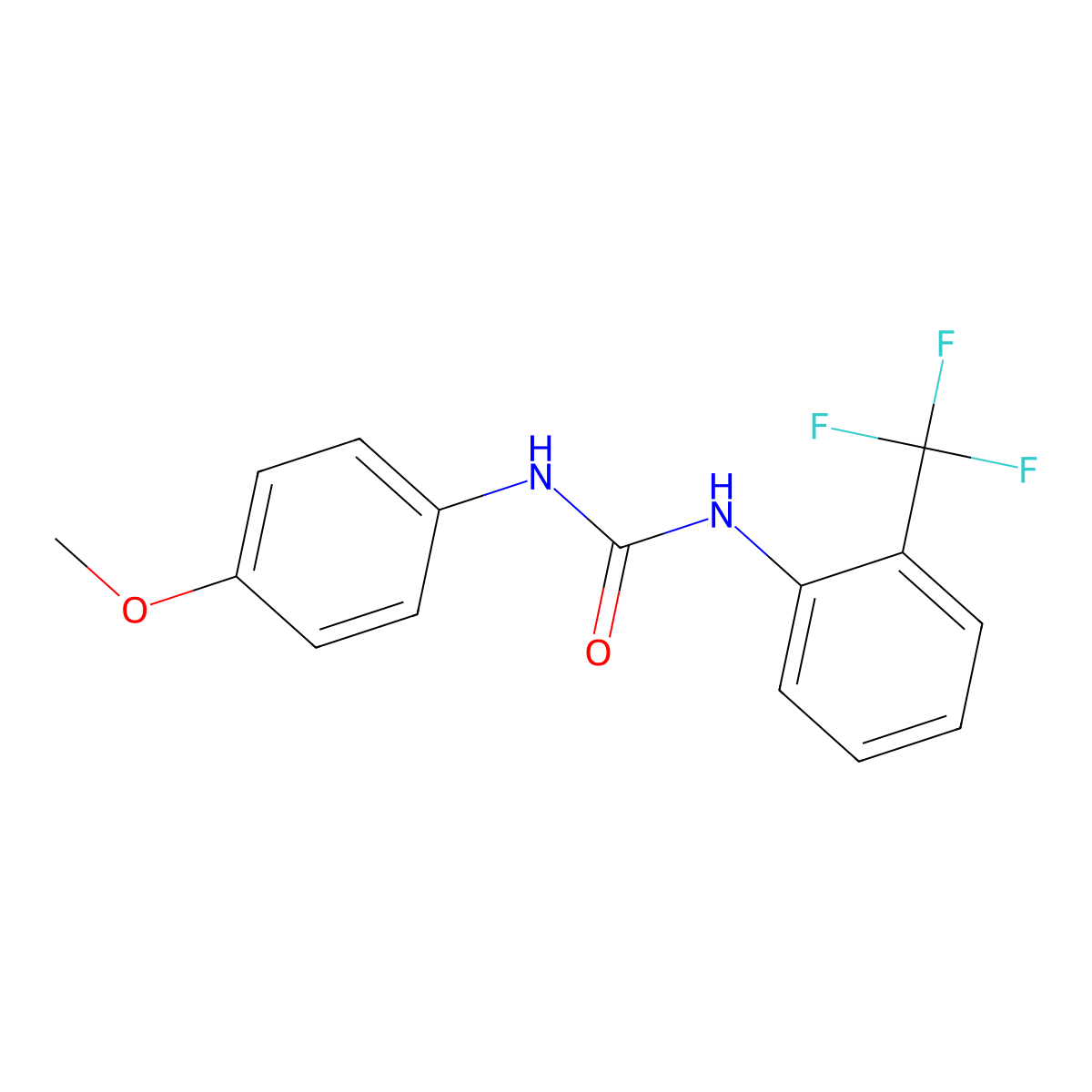 1-(4-Methoxyphenyl)-3-[2-(trifluoromethyl)phenyl]urea molecular structure, CAS 379253-94-8