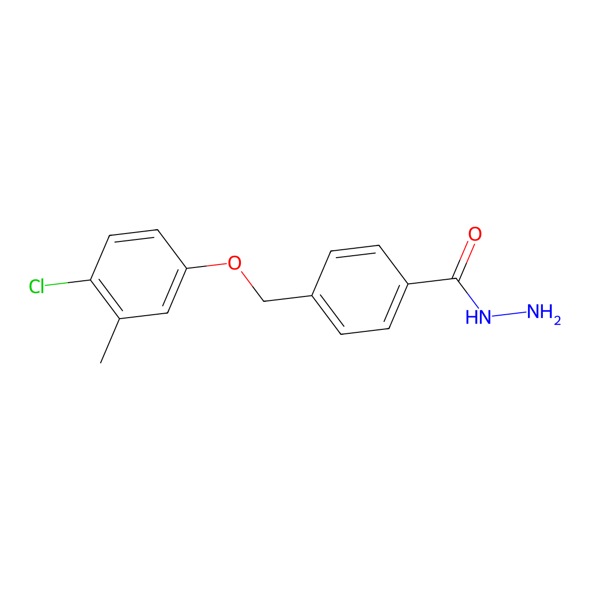 4-((4-Chloro-3-methylphenoxy)methyl)benzohydrazide molecular structure, CAS 379254-20-3