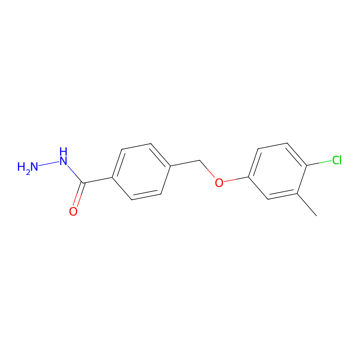 4-((4-Chloro-3-methylphenoxy)methyl)benzohydrazide molecular structure, CAS 379254-20-3