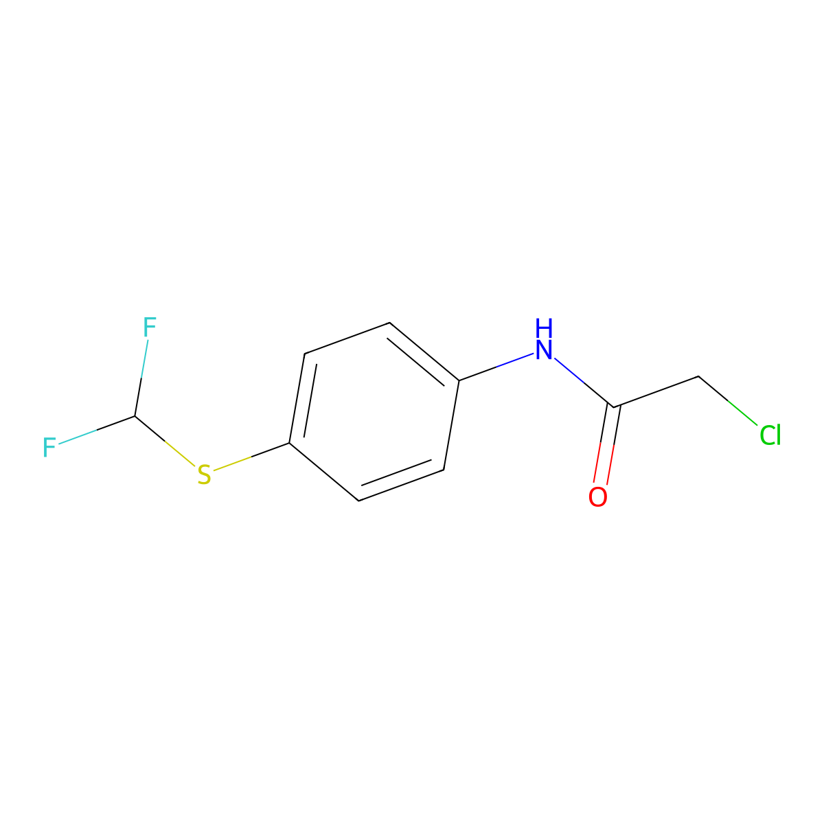2-chloro-N-{4-[(difluoromethyl)sulfanyl]phenyl}acetamide molecular structure, CAS 379254-30-5