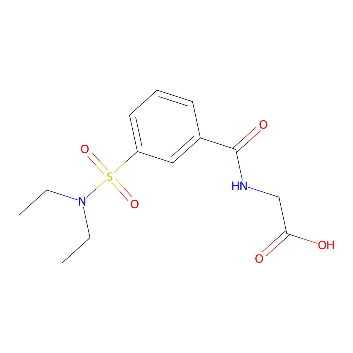 2-{[3-(Diethylsulfamoyl)phenyl]formamido}acetic acid molecular structure, CAS 379254-33-8