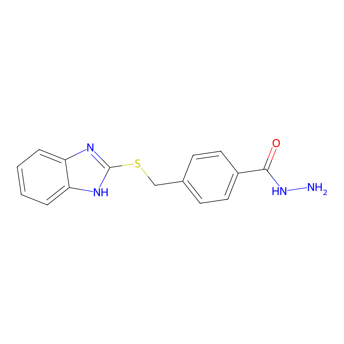 4-[(1H-1,3-benzodiazol-2-ylsulfanyl)methyl]benzohydrazide molecular structure, CAS 379254-35-0