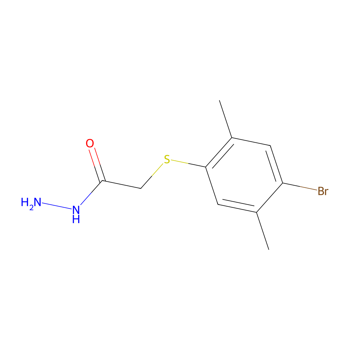 2-[(4-Bromo-2,5-dimethylphenyl)sulfanyl]acetohydrazide molecular structure, CAS 379254-37-2
