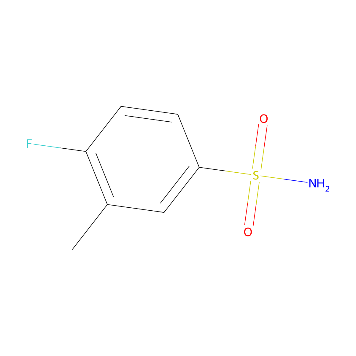 4-Fluoro-3-methylbenzenesulfonamide molecular structure, CAS 379254-40-7