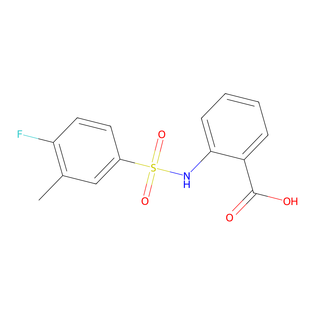 2-(4-Fluoro-3-methylbenzenesulfonamido)benzoic acid molecular structure, CAS 379254-41-8