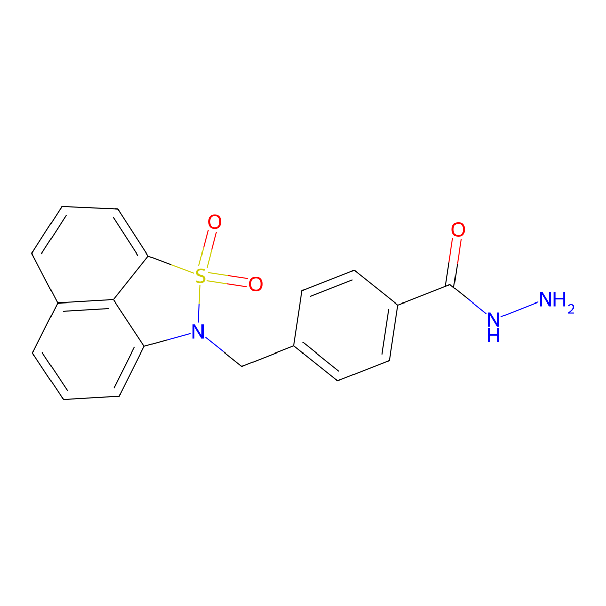 4-((1,1-Dioxido-2h-naphtho[1,8-cd]isothiazol-2-yl)methyl)benzohydrazide molecular structure, CAS 379254-45-2