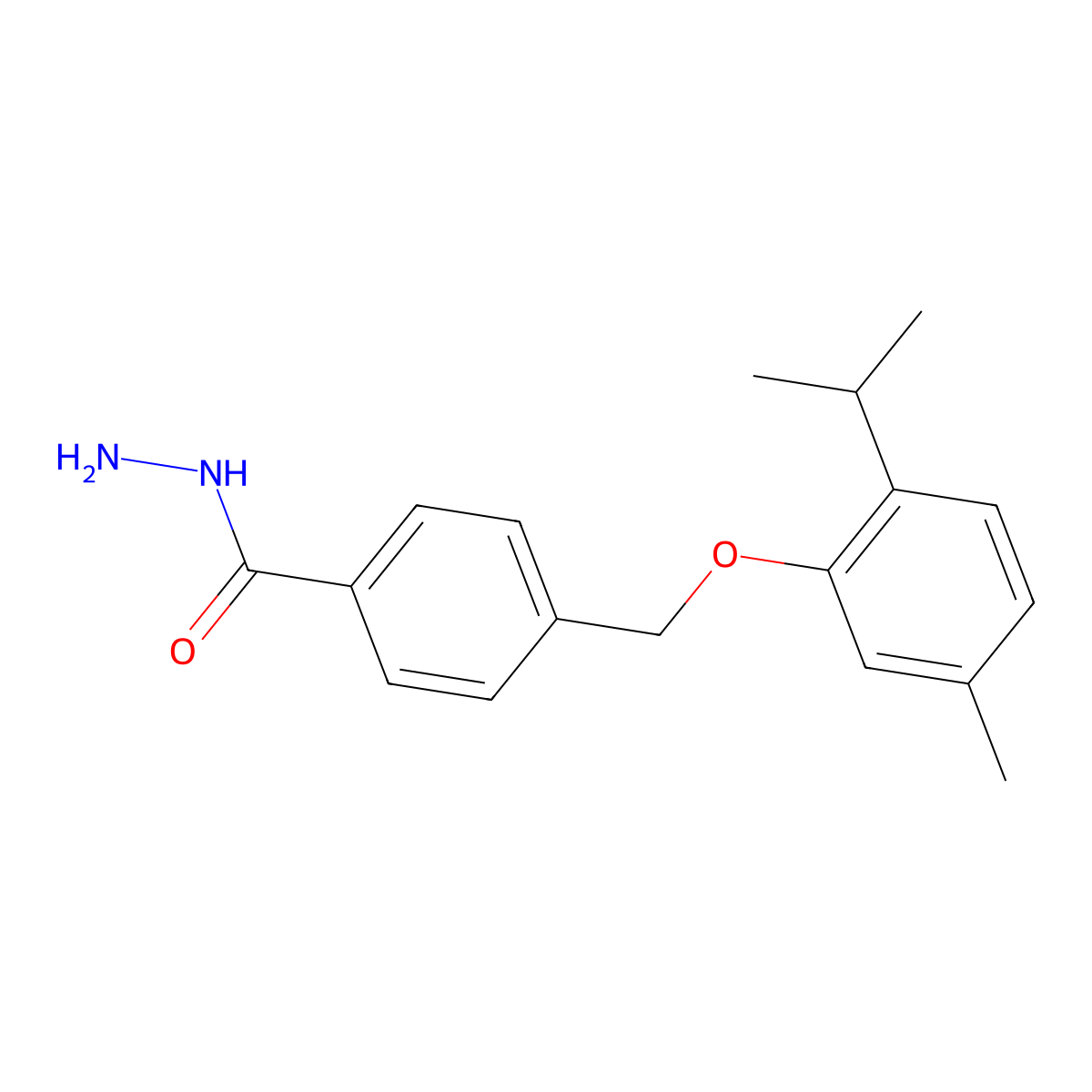 4-[5-Methyl-2-(propan-2-yl)phenoxymethyl]benzohydrazide molecular structure, CAS 379254-46-3