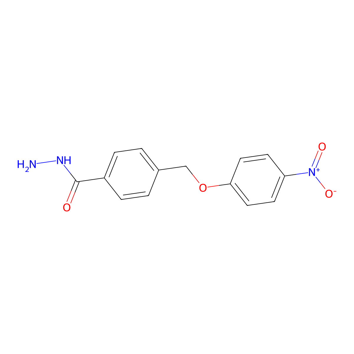 4-((4-Nitrophenoxy)methyl)benzohydrazide molecular structure, CAS 379254-49-6
