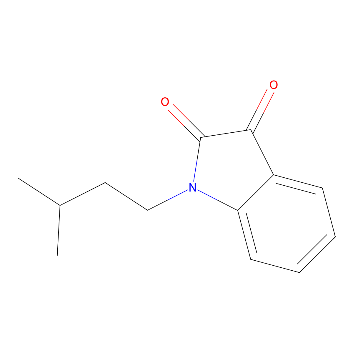 1-(3-methylbutyl)-1H-indole-2,3-dione molecular structure, CAS 379254-50-9