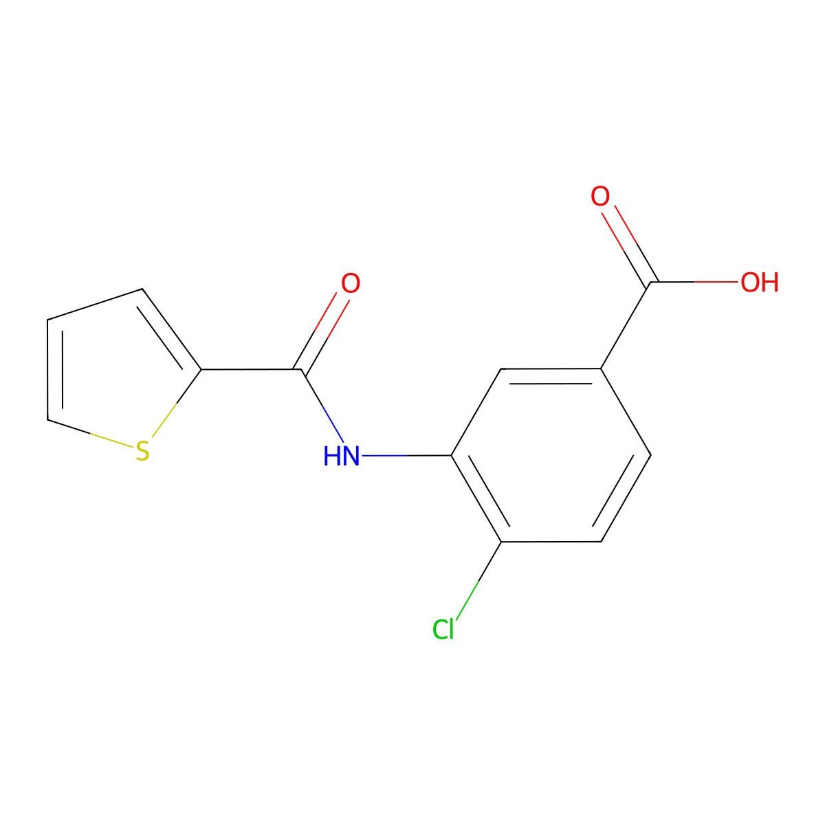 4-Chloro-3-(thiophene-2-amido)benzoic acid molecular structure, CAS 379254-57-6