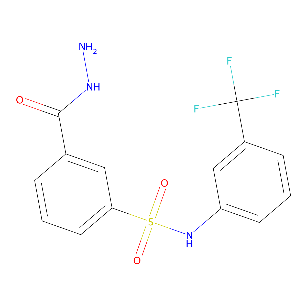 3-(Hydrazinecarbonyl)-N-(3-(trifluoromethyl)phenyl)benzenesulfonamide molecular structure, CAS 379254-61-2
